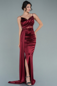 Abendkleid Lang Satin Weinrot ABU2592