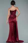 Abendkleid Lang Satin Weinrot ABU2592
