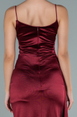 Abendkleid Lang Satin Weinrot ABU2592