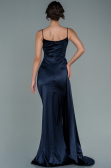 Abendkleid Lang Satin Marineblau ABU2592