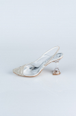 Party-Schuhe Steinbesetzt Silber MJ1057