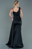 Abendkleid Lang Satin Schwarz ABU2598