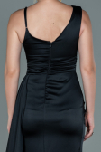 Abendkleid Lang Satin Schwarz ABU2598