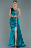 Abendkleid Lang Satin Smaragdgrün ABU2598