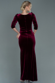 Abendkleid Lang Samt Weinrot ABU2604
