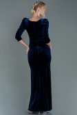 Abendkleid Lang Samt Marineblau ABU2604