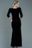 Abendkleid Lang Samt Schwarz ABU2604