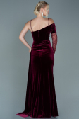 Abendkleid Lang Samt Weinrot ABU2605