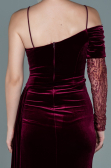 Abendkleid Lang Samt Weinrot ABU2605