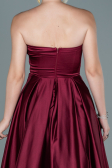 Abendkleid Lang Satin Weinrot ABU2600