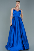 Abendkleid Lang Satin Sächsischblau ABU2600