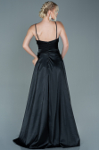 Abendkleid Lang Satin Schwarz ABU2593