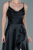 Abendkleid Lang Satin Schwarz ABU2593