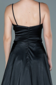 Abendkleid Lang Satin Schwarz ABU2593