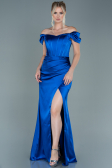Abendkleid Lang Satin Sächsischblau ABU2608