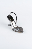 Party-Schuhe Steinbesetzt Platin MJ1057