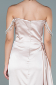 Abendkleid Lang Satin Beige ABU2618