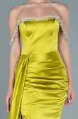 Abendkleid Lang Satin Pistaziengrün ABU2618