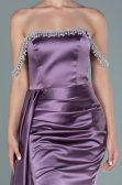 Abendkleid Lang Satin Lavendel ABU2618