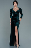 Abendkleid Lang Samt Smaragdgrün ABU2604