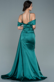 Abendkleid Lang Satin Smaragdgrün ABU2379