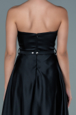 Abendkleid Midi Satin Schwarz ABK1508