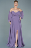 Abendkleider in Großen Größen Lang Chiffon Lavendel ABU2597