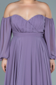 Abendkleider in Großen Größen Lang Chiffon Lavendel ABU2597