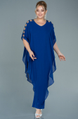 Sächsischblau Abendgarderobe İn Großen Größen Chiffon ABT080