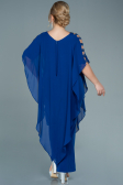 Sächsischblau Abendgarderobe İn Großen Größen Chiffon ABT080
