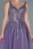 Designer Abendkleid Lang Lavendel ABU2629