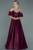 Abendkleid Lang Satin Kirschrot ABU2614