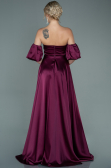 Abendkleid Lang Satin Kirschrot ABU2614