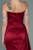 Abendkleid Lang Satin Weinrot ABU2618
