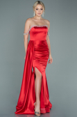 Abendkleid Lang Satin Rot ABU2618