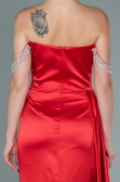 Abendkleid Lang Satin Rot ABU2618