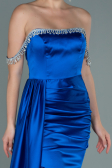 Abendkleid Lang Satin Sächsischblau ABU2618