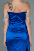 Abendkleid Lang Satin Sächsischblau ABU2618