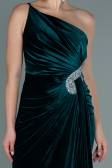 Abendkleid Lang Samt Smaragdgrün ABU2626