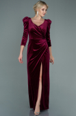 Abendkleid Lang Samt Weinrot ABU2653