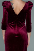 Abendkleid Lang Samt Weinrot ABU2653