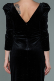 Abendkleid Lang Samt Schwarz ABU2653