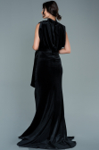 Abendkleid Lang Samt Schwarz ABU2668