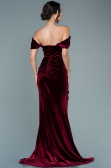 Abendkleid Lang Samt Weinrot ABU2672
