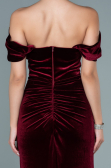 Abendkleid Lang Samt Weinrot ABU2672