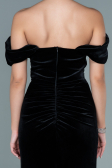 Abendkleid Lang Samt Schwarz ABU2672