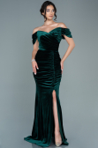 Abendkleid Lang Samt Smaragdgrün ABU2672