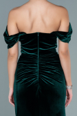 Abendkleid Lang Samt Smaragdgrün ABU2672