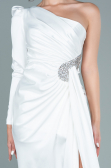 Abendkleid Lang Satin Weiß ABU2676
