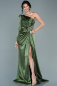 Abendkleid Lang Satin Khaki ABU2676